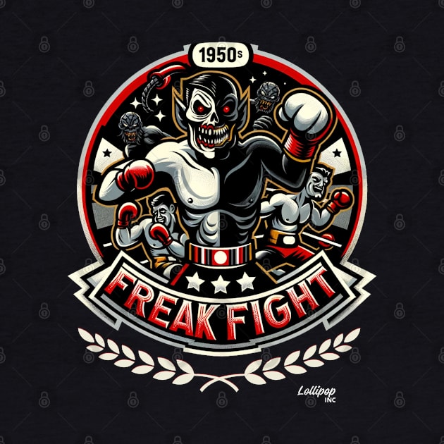 Cage Crusaders: The Valor Vanguard - The freak fight MMA fighter retro vintage style by LollipopINC